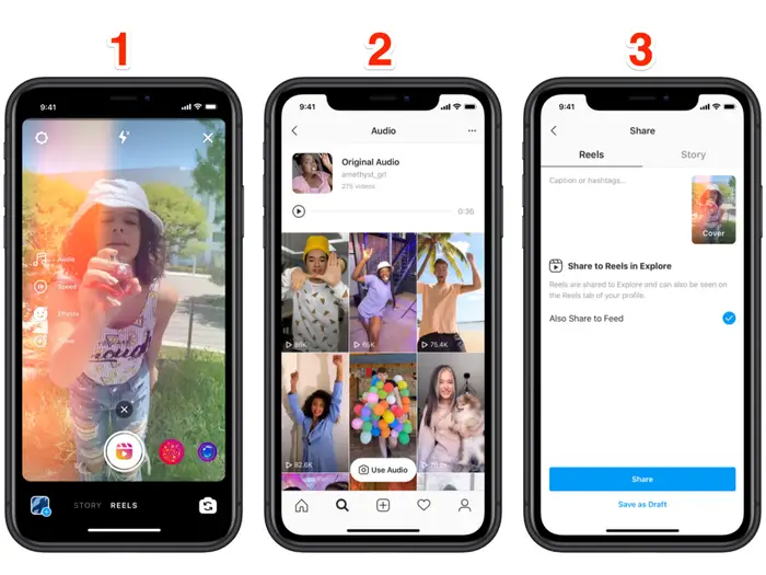 An example of making an Instagram reel