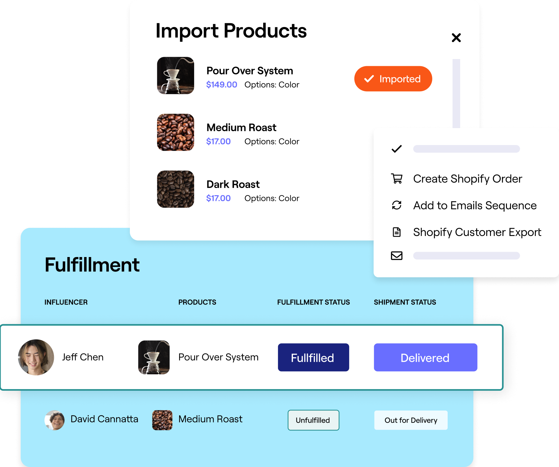 Fulfill product orders in a snap.