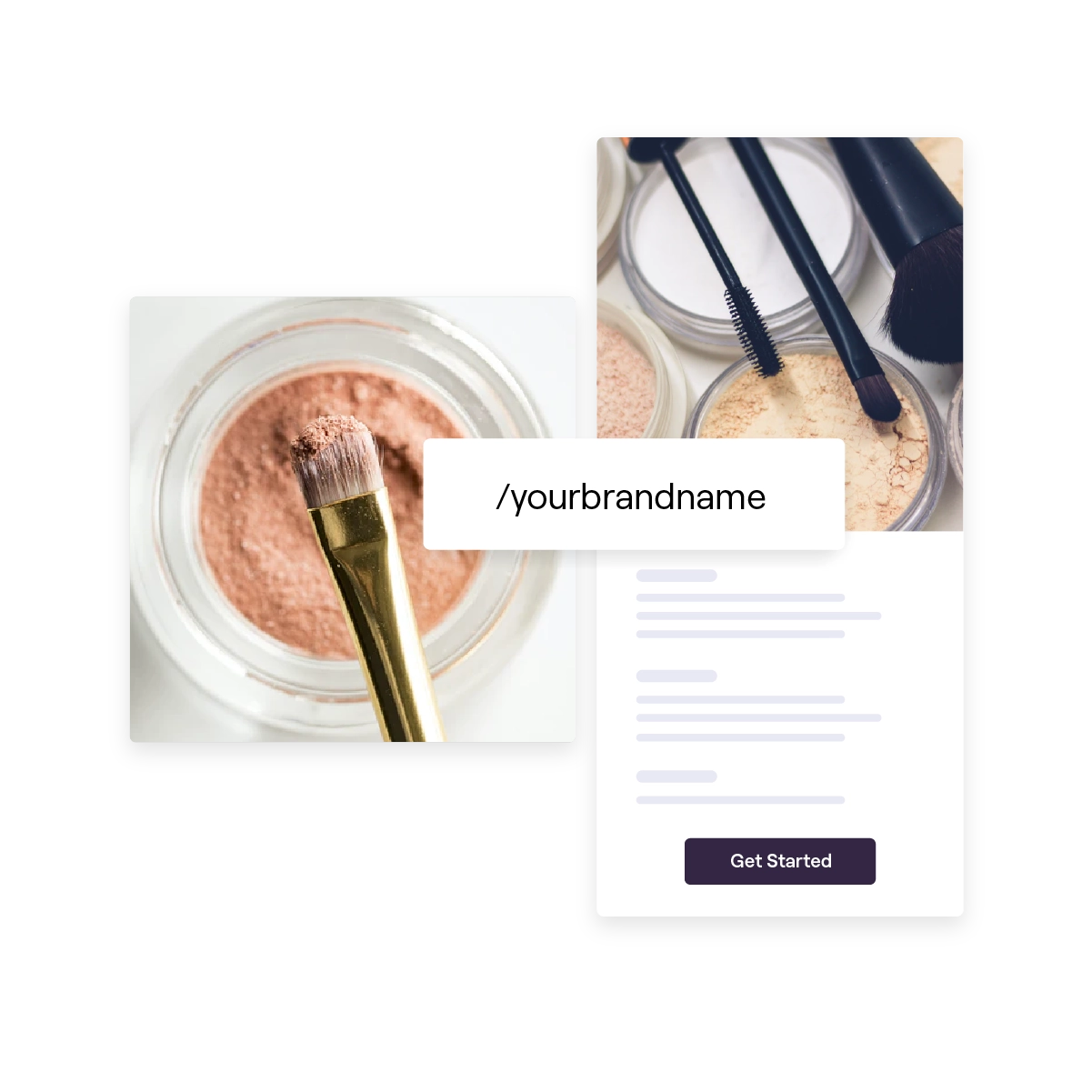 Stylized images of potential brand landing pages