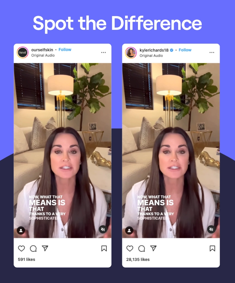 Spot the difference between two posts example
