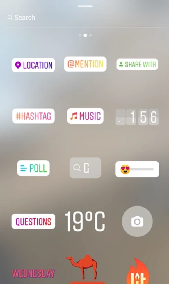 Instagram sticker examples