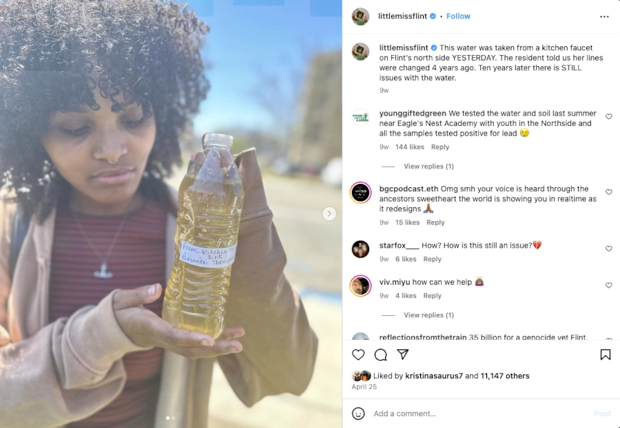 Screenshot of littlemissflint Instagram post