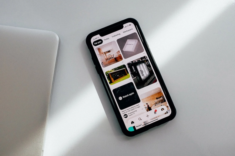 Pinterest on a smartphone showing potential for Pinterest marketing