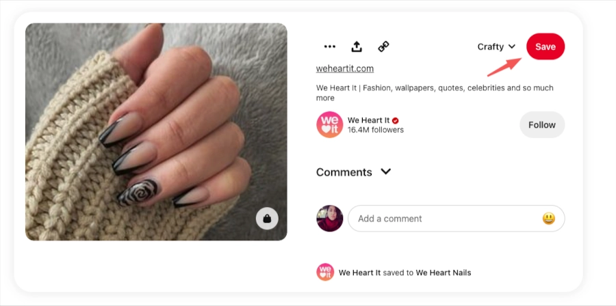 Pinterest button